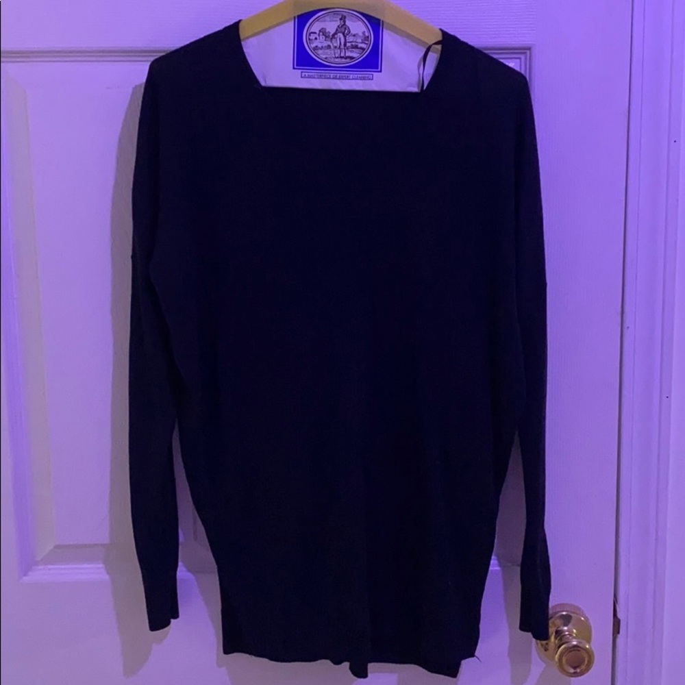 Womens plain black long sleeve sweater